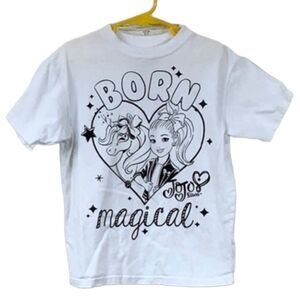 🚨 JoJo Siwa White Craft Tee BORN MAGICAL Graphic Cotton T-shirt S/M Tie Dye